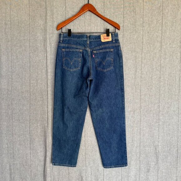 Vintage Levi's 100% Cotton Dark Blue Denim Classic Relaxed Tapered Jeans Size 10 - Picture 3 of 10